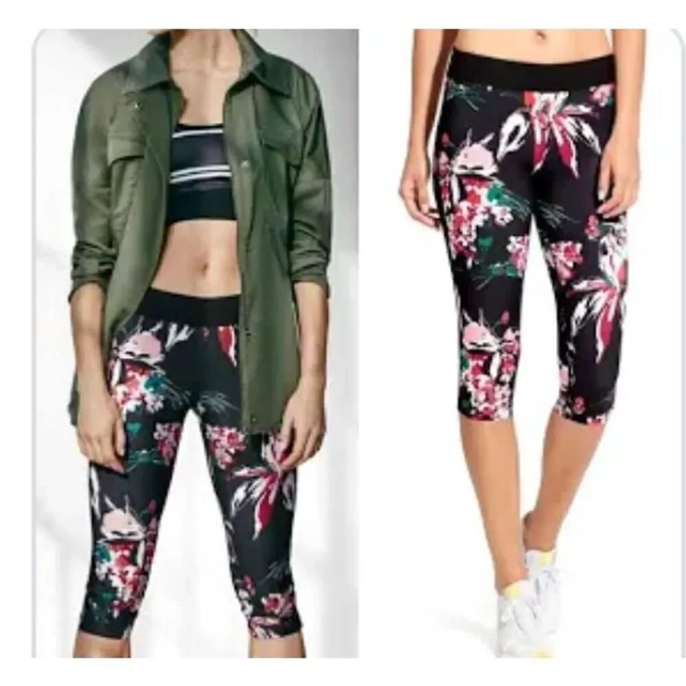 Derek Lam 10 x Athleta floral XS cropped athletic workout leggings